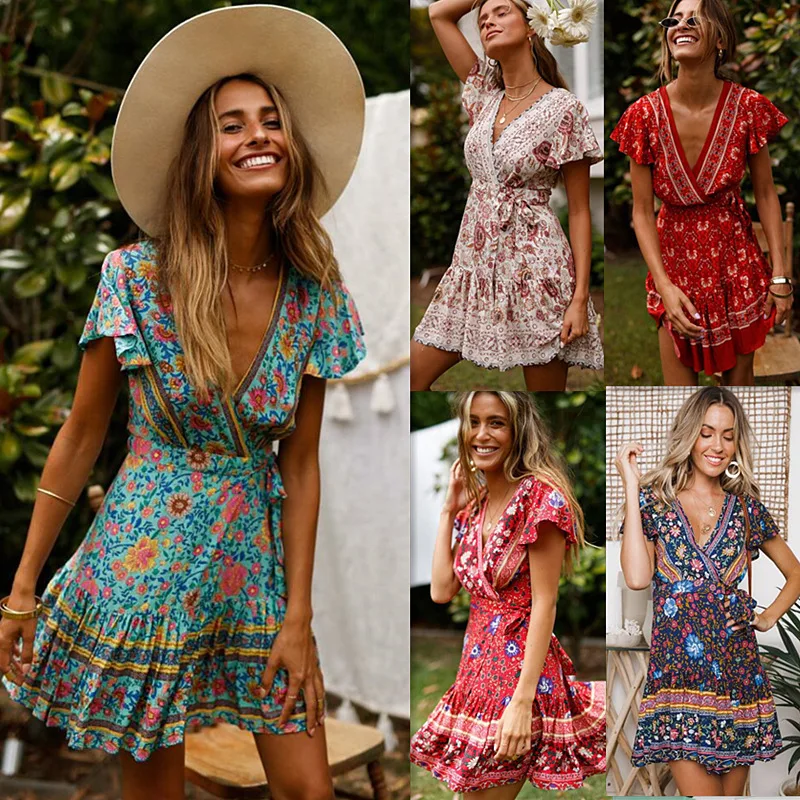 2021 New Summer V-neck Sexy Bohemian Print Dress Skirt Women's Wear V-neck Party Wear Sexy Club Suit
2021 New Summer V-neck Sexy Bohemian Print Dress Skirt Women's Wear V-neck Party Wear Sexy Club Suit