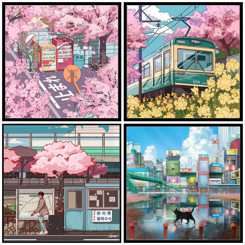 Diy Full Beautiful Tokyo Street And The Pink Sakura Tree Blossom Diamond Painting Kit Mosaic Cross Stitch Art Deocor For Home
Diy Full Beautiful Tokyo Street And The Pink Sakura Tree Blossom Diamond Painting Kit Mosaic Cross Stitch Art Deocor For Home