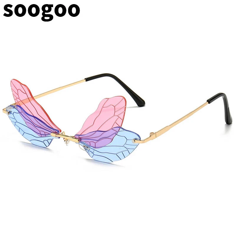 Steampunk Dragonfly Rimless Sunglasses Women 2021 Fashion Luxury Brand Designer Gradient Clear Lens Sun Glasses For Men
Steampunk Dragonfly Rimless Sunglasses Women 2021 Fashion Luxury Brand Designer Gradient Clear Lens Sun Glasses For Men
