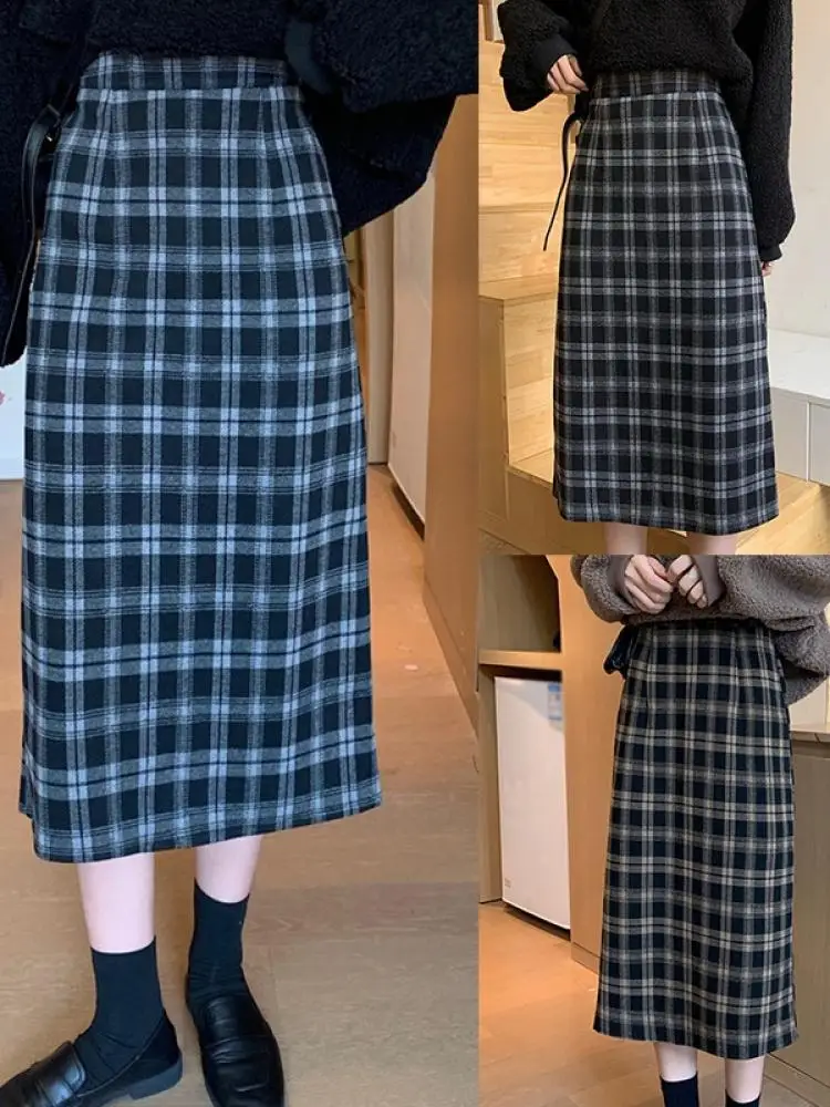 Autumn New Ladies Korean Fashion High Street Casual Retro College Style High Waist Plaid Print Mid-Length A-Line Skirt
Autumn New Ladies Korean Fashion High Street Casual Retro College Style High Waist Plaid Print Mid-Length A-Line Skirt