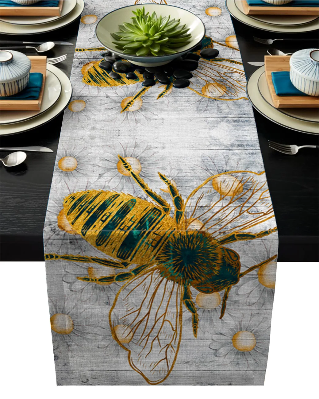 Bee Daisy Wood Grain Modern Table Runners Cloth Holidays Party Wedding Decoration Table Runner Dining Table Cover
Bee Daisy Wood Grain Modern Table Runners Cloth Holidays Party Wedding Decoration Table Runner Dining Table Cover