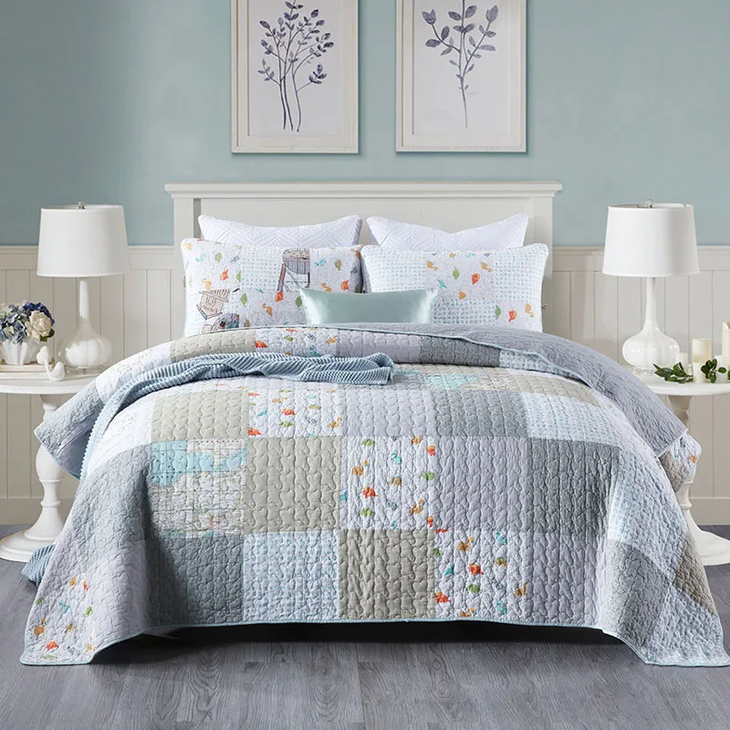 CHAUSUB Bedspreads for Bed Quilt Set 3pcs Cotton Patchwork Coverlet Quilted Bed Cover King Queen Size Blanket on Double Bed
CHAUSUB Bedspreads for Bed Quilt Set 3pcs Cotton Patchwork Coverlet Quilted Bed Cover King Queen Size Blanket on Double Bed