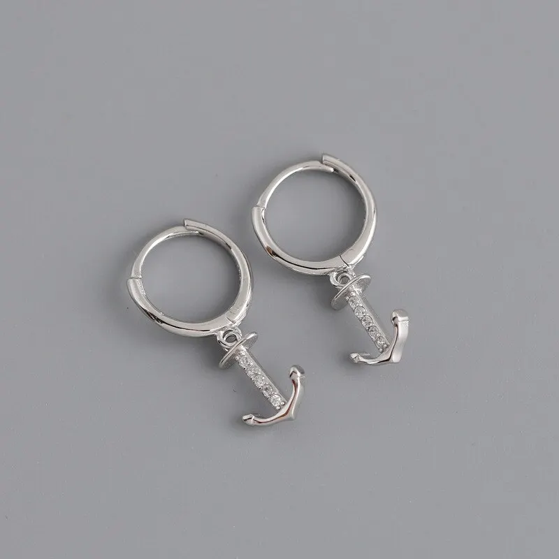 A00506 Real 925 Sterling Silver Minimalist Punk Anchor Tom Navy Ship Hope Ear Buckle for Women Rock Mens Jewelry Earrings
A00506 Real 925 Sterling Silver Minimalist Punk Anchor Tom Navy Ship Hope Ear Buckle for Women Rock Mens Jewelry Earrings