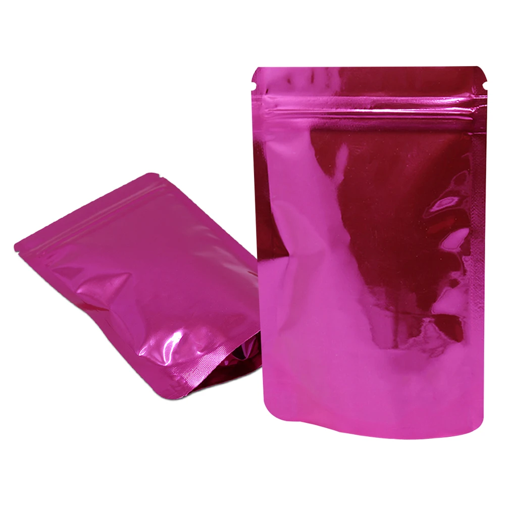 100Pcs Glossy Pink Mylar Foil Zip Lock Stand Up Bag Self Grip Zipper Seal Tear Notch Reclosable Food Candy Chocolate Pouches
100Pcs Glossy Pink Mylar Foil Zip Lock Stand Up Bag Self Grip Zipper Seal Tear Notch Reclosable Food Candy Chocolate Pouches