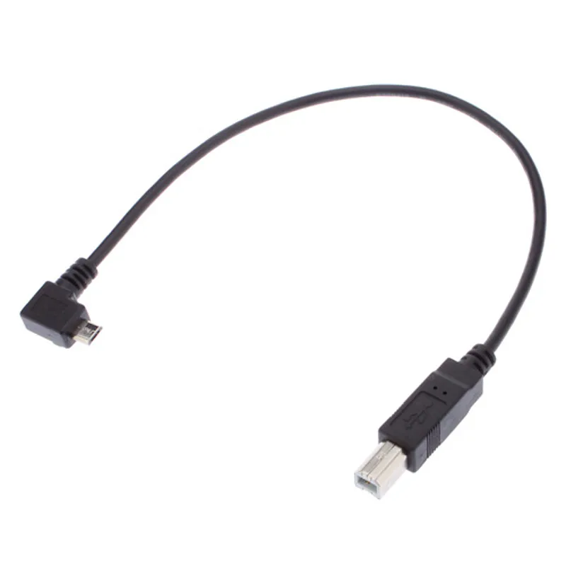 

CY USB to Micro USB OTG Cable 30cm Right Angled 90 Degree Micro USB OTG to Standard B Type Printer Scanner Hard Disk Cable