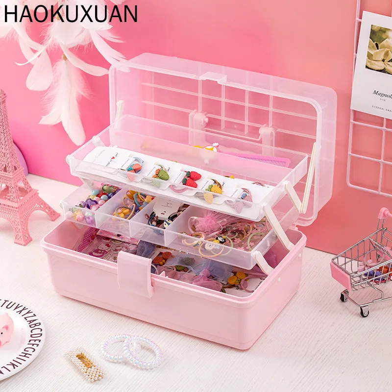 Pink Transparent Plastic Multilayer Children Hair Accessories Box Desktop Cosmetics Jewelry Manicure Three-layer Storage
Pink Transparent Plastic Multilayer Children Hair Accessories Box Desktop Cosmetics Jewelry Manicure Three-layer Storage