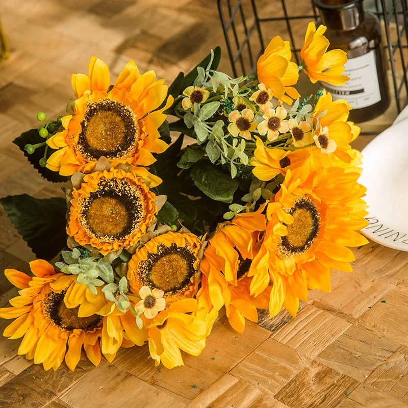 DIY Floral Art Faux Silk Simulation Sunflower Flowers Home Wedding Home Retro Decoration Artificial Flowers 50cm Long 1 Bunch
DIY Floral Art Faux Silk Simulation Sunflower Flowers Home Wedding Home Retro Decoration Artificial Flowers 50cm Long 1 Bunch