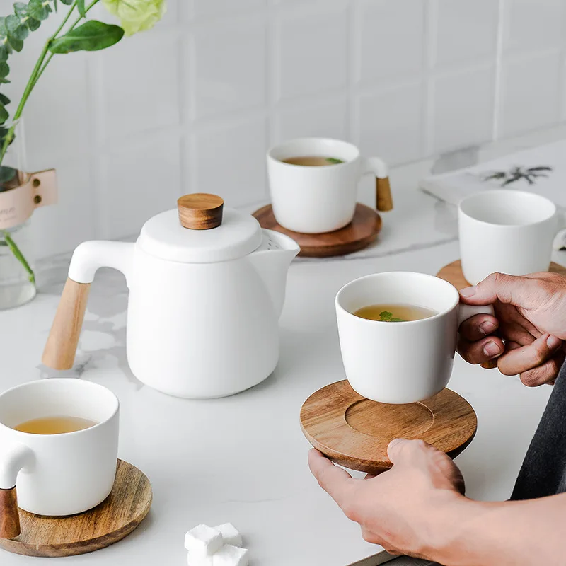 Japanese Style Tea Set Wooden Handle Ceramic Tea Pot Thickened High Borosilicate Glass Transparent Heat Resistant Tea Pot
Japanese Style Tea Set Wooden Handle Ceramic Tea Pot Thickened High Borosilicate Glass Transparent Heat Resistant Tea Pot
