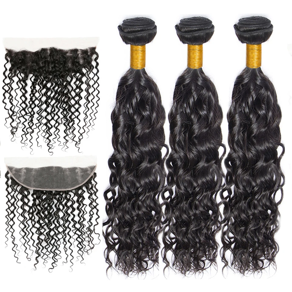 Water Wave Lace Frontal With Bundles Peruvian Human Hair Bundles With 13X4 Lace Frontal Closure
Water Wave Lace Frontal With Bundles Peruvian Human Hair Bundles With 13X4 Lace Frontal Closure
