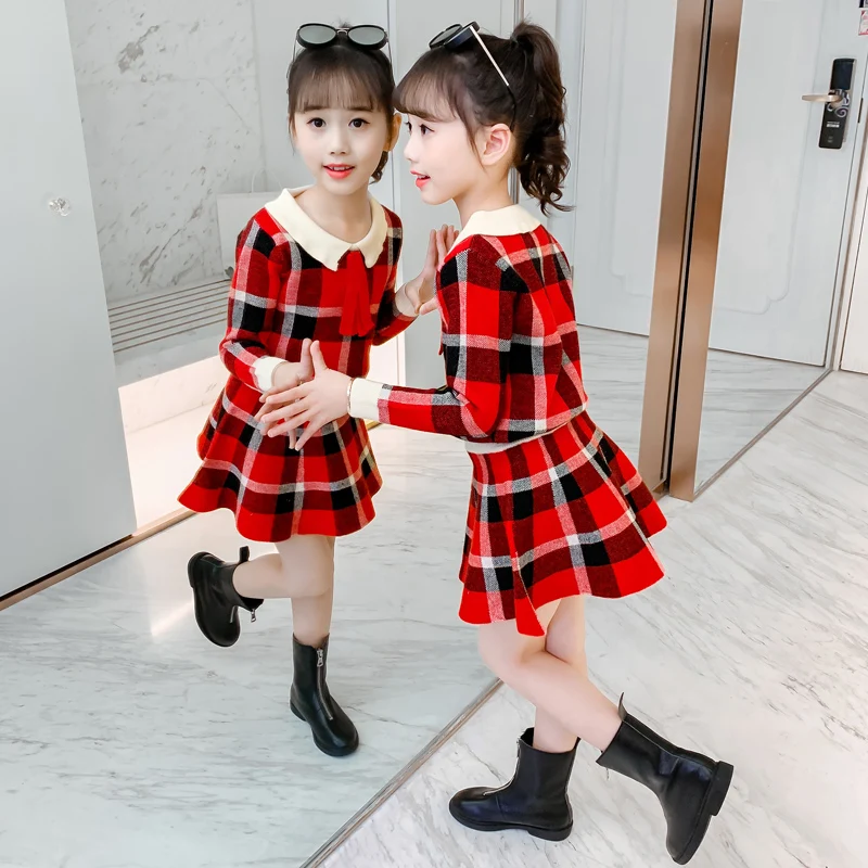 Cute Baby Girls Plaid Clothes Autumn New Loose Sweaters + Skirts 2pcs Kids Sets Preppy Style Comfort Child Knit Clothing Outfits
Cute Baby Girls Plaid Clothes Autumn New Loose Sweaters + Skirts 2pcs Kids Sets Preppy Style Comfort Child Knit Clothing Outfits