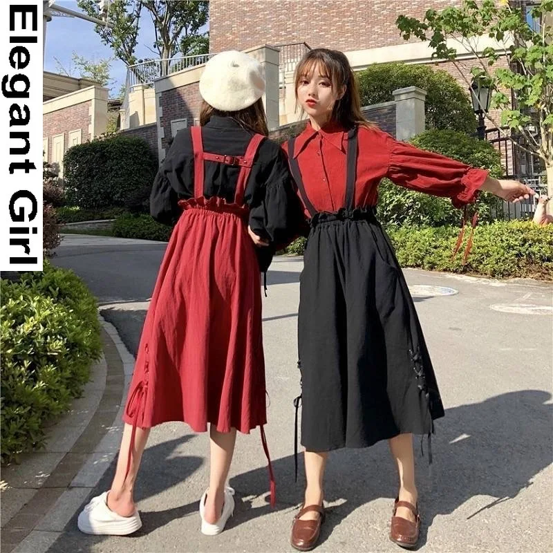 2021 Fashion Casual Blouse Shirt+ Pleated A-Line Straps Dress Spring Summer Women Lantern Sleeve Single Button 2 Pieces Sets
2021 Fashion Casual Blouse Shirt+ Pleated A-Line Straps Dress Spring Summer Women Lantern Sleeve Single Button 2 Pieces Sets