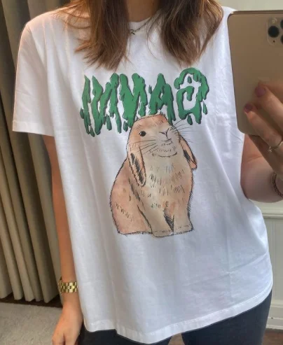 Women's Big Rabbit Letter Print Tee O-neck Loose Short Sleeve Summer 2021 Ladies Casual Tops
Women's Big Rabbit Letter Print Tee O-neck Loose Short Sleeve Summer 2021 Ladies Casual Tops