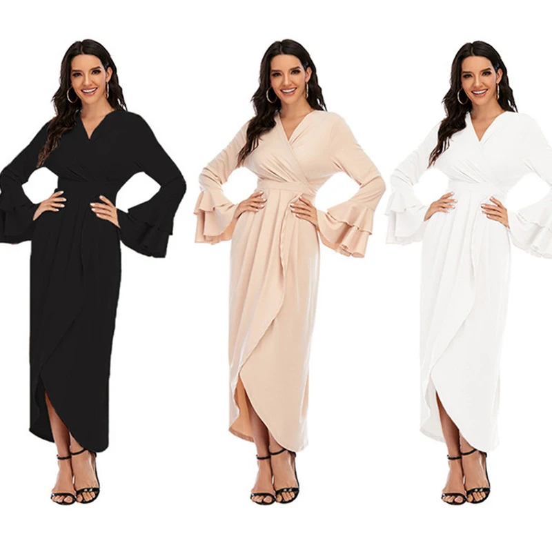 Elegant Muslim Women Party Evening Long Dress Ruffle Abaya Kaftan Arabic Dubai Flare Sleeve Ramadan Islamic Solid Color Fashion
Elegant Muslim Women Party Evening Long Dress Ruffle Abaya Kaftan Arabic Dubai Flare Sleeve Ramadan Islamic Solid Color Fashion