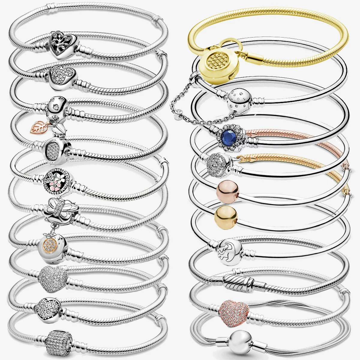 New Charms 925 Sterling Silver Love Heart Sliding Magnetic Bracelet Multi Snake Chain Sparkling Disc Mouse Heart Clasp Bangle
New Charms 925 Sterling Silver Love Heart Sliding Magnetic Bracelet Multi Snake Chain Sparkling Disc Mouse Heart Clasp Bangle