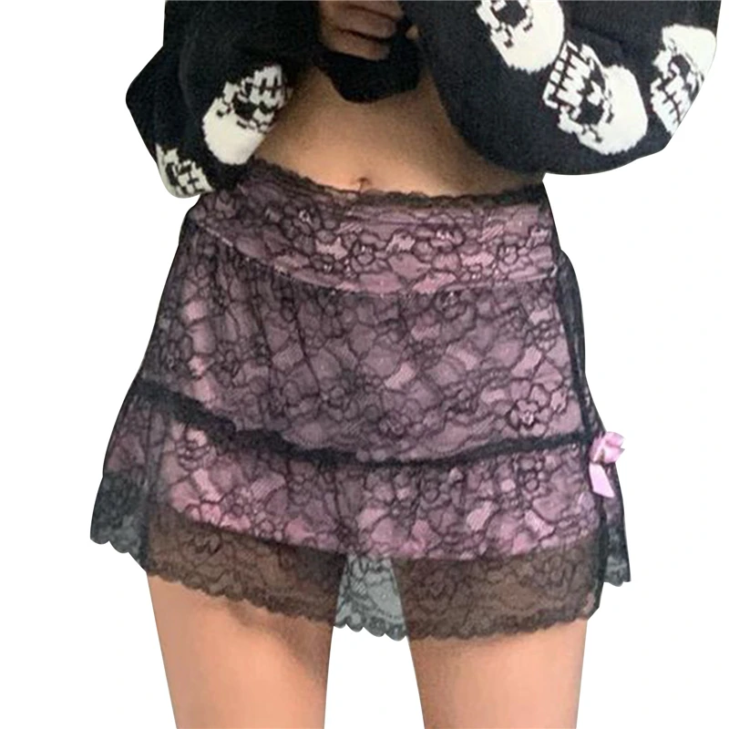 Xingqing Women Lace Mesh Patchwork Pleated Skirt Gothic A-Line Mini Skirt Bowknot Y2k Streetwear for Girls Summer Gothic Clothes
Xingqing Women Lace Mesh Patchwork Pleated Skirt Gothic A-Line Mini Skirt Bowknot Y2k Streetwear for Girls Summer Gothic Clothes