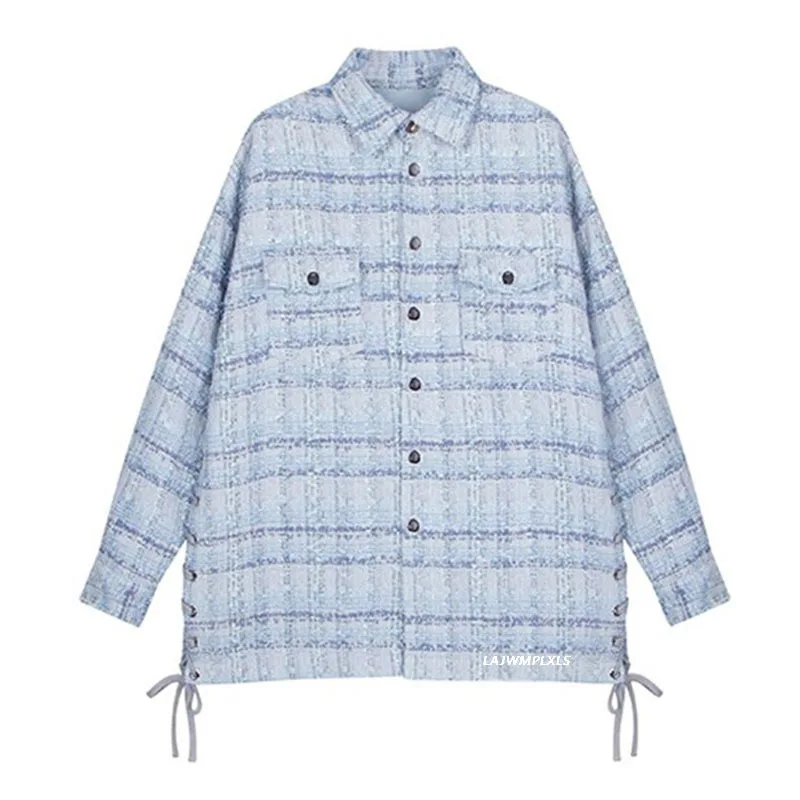 Tweed Jacket Women Light blue Plaid Coat Women Spring Autumn Korean Chic Ladies Streetwear Loose Elegant Female Outwear
Tweed Jacket Women Light blue Plaid Coat Women Spring Autumn Korean Chic Ladies Streetwear Loose Elegant Female Outwear