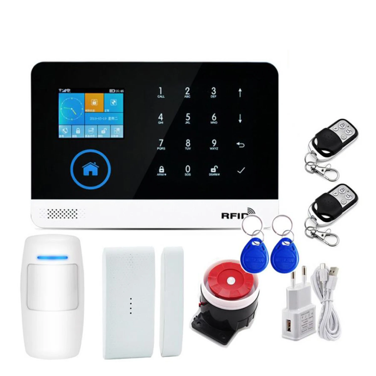 Smart Wireless wifi Anti-theft Alarm System Touch Control Keyboard WIFI GSM Door Sensor Home Security Alarm Siren Kit UK Plug
Smart Wireless wifi Anti-theft Alarm System Touch Control Keyboard WIFI GSM Door Sensor Home Security Alarm Siren Kit UK Plug