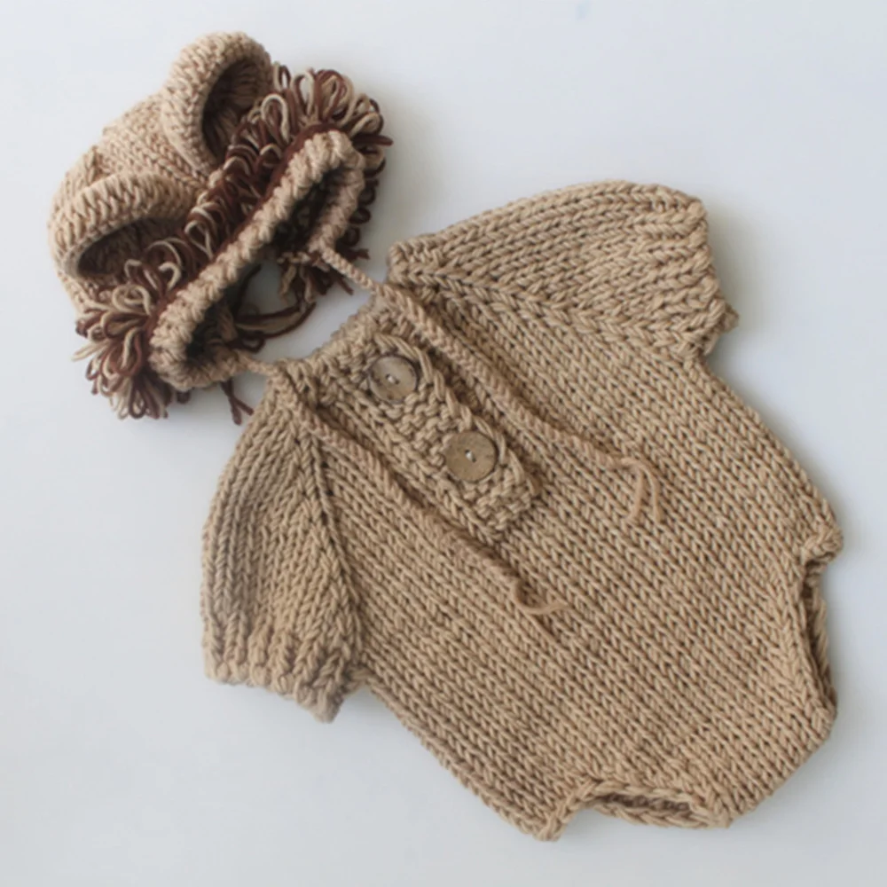 Newborn Baby Photography Props Lion Design Photo Taking Outfits Unisex Knitted Costume Suits 
Newborn Baby Photography Props Lion Design Photo Taking Outfits Unisex Knitted Costume Suits