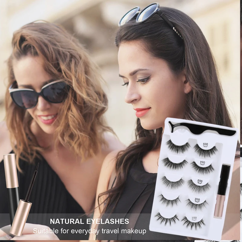 5 Pairs Natural 3D Magnetic Eyeliner Liquid False Magnet Eyelashes Texture Smooth Absorb Magnet-like Eyelashes Makeup Tools
5 Pairs Natural 3D Magnetic Eyeliner Liquid False Magnet Eyelashes Texture Smooth Absorb Magnet-like Eyelashes Makeup Tools