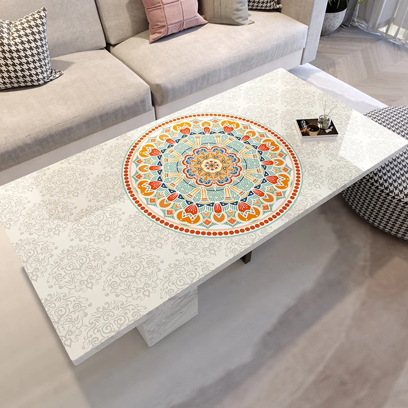 European retro dining table mat pvc soft glass bohemian rectangular tablecloth custom waterproof oilproof table protector cover
European retro dining table mat pvc soft glass bohemian rectangular tablecloth custom waterproof oilproof table protector cover