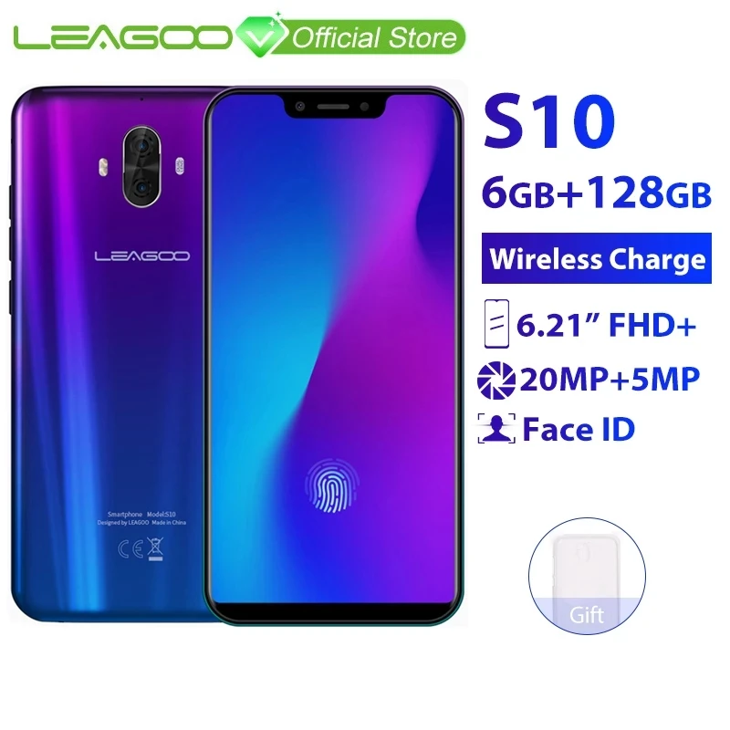 LEAGOO S10 смартфон 6 21 "6 ГБ ОЗУ 128 Гб ПЗУ Android 9 0 Восьмиядерный MTK6771 20 МП 4050 мАч