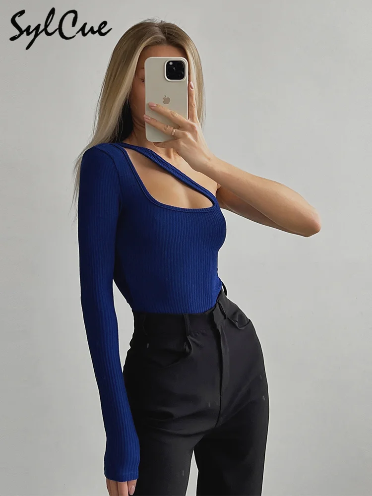 Sylcue Fashion Tight-Fitting Casual Stretch Texture Single-Sleeve Diagonal Shoulder All-Match Solid Color Women's Sweater Top
Sylcue Fashion Tight-Fitting Casual Stretch Texture Single-Sleeve Diagonal Shoulder All-Match Solid Color Women's Sweater Top