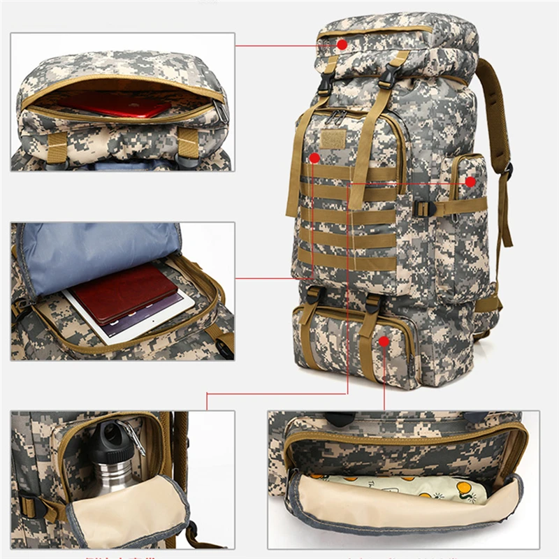80L Outdoor Military Rucksacks Oxford Fabric Waterproof Tactical backpack Sports Camping Hiking Trekking Fishing Hunting Bags
80L Outdoor Military Rucksacks Oxford Fabric Waterproof Tactical backpack Sports Camping Hiking Trekking Fishing Hunting Bags