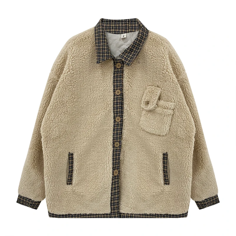 Women Winter Fall Fashion Cashmere Cotton Padded Thick Coat Student Korean Casual Loose Tops Office Lady Plaid Stitching Jackets
Women Winter Fall Fashion Cashmere Cotton Padded Thick Coat Student Korean Casual Loose Tops Office Lady Plaid Stitching Jackets