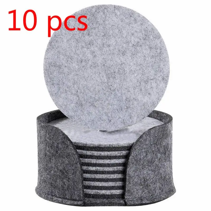 Disaposable 10PCS Coaster Set Felt Drink Coasters Round Cup Mat Pad Protect Tool With Holder Table Placemats Kitchen Dining Tool
Disaposable 10PCS Coaster Set Felt Drink Coasters Round Cup Mat Pad Protect Tool With Holder Table Placemats Kitchen Dining Tool