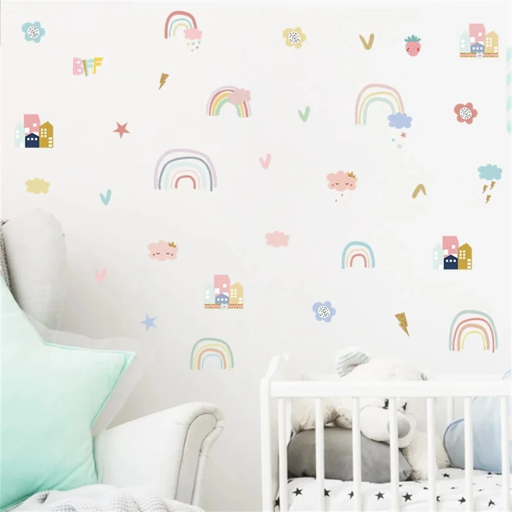 Cartoon Rainbow Cloud Wall Stickers Room Decoration Baby Nursery Bedroom Living Room Kids Rooms Decorations DIY Art Mural Poster
Cartoon Rainbow Cloud Wall Stickers Room Decoration Baby Nursery Bedroom Living Room Kids Rooms Decorations DIY Art Mural Poster