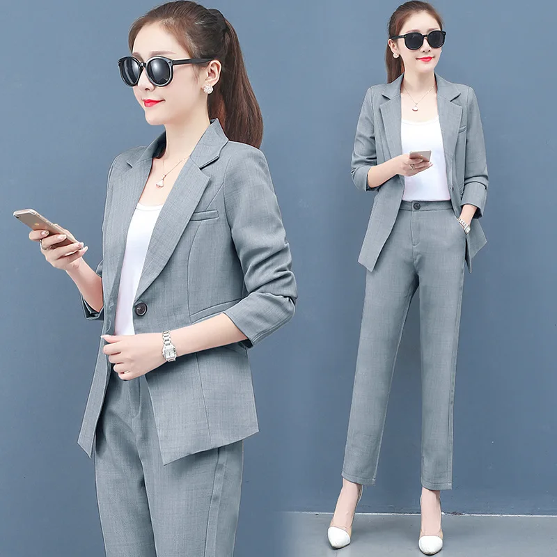 Chic Small Suit Female New Two-Piece Suit New Fashion Spring Women's OL Fashion Blazer Slim Pants Two-piece Set Suits Female
Chic Small Suit Female New Two-Piece Suit New Fashion Spring Women's OL Fashion Blazer Slim Pants Two-piece Set Suits Female