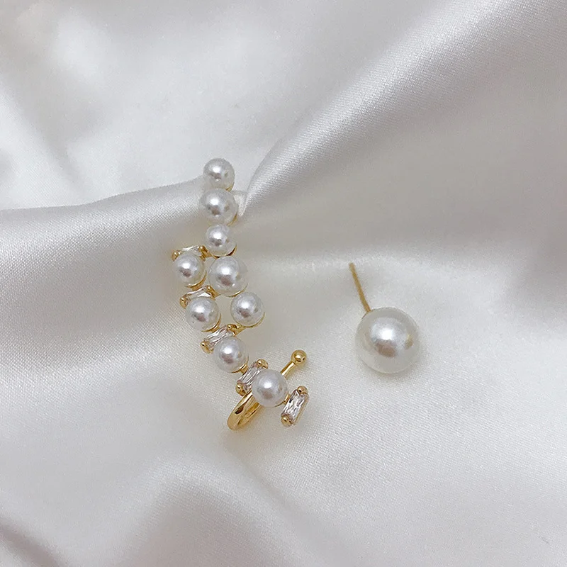 Origin Summer Statement Imitation Pearls Asymmetric Earrings for Women Lady Gold Metal Shiny CZ Zircon Clip Earrings Jewellery
Origin Summer Statement Imitation Pearls Asymmetric Earrings for Women Lady Gold Metal Shiny CZ Zircon Clip Earrings Jewellery