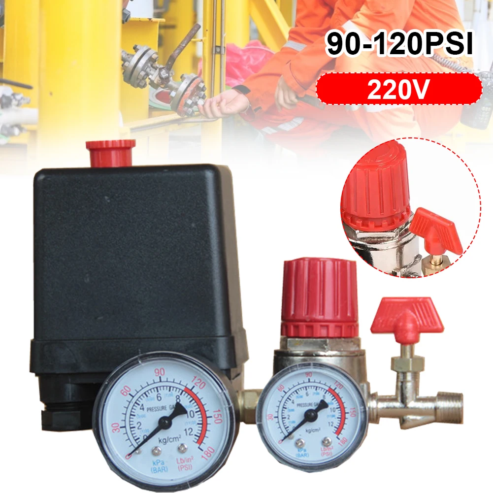 125PSI Small Air Compressor Pressure Switch Control Valve 16A 220V/AC 4 Ports Adjustable Air Regulator Valve Compressor
125PSI Small Air Compressor Pressure Switch Control Valve 16A 220V/AC 4 Ports Adjustable Air Regulator Valve Compressor