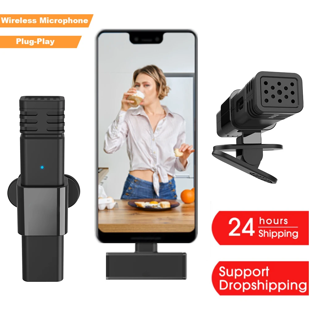 Mini Wireless Microphone lavalier lapel Interview for iPhone Android Phone iPad DSLR PC Laptop Youtube Liv | Электроника