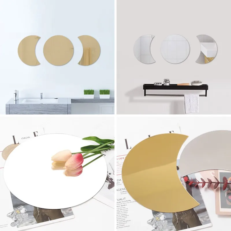 3pcs Acrylic Moon Phases Mirror Sticker Set Crescent Moon Mirror Wall Art Decor For Home Nursery Wall Sticker Bedroom Decoration
3pcs Acrylic Moon Phases Mirror Sticker Set Crescent Moon Mirror Wall Art Decor For Home Nursery Wall Sticker Bedroom Decoration