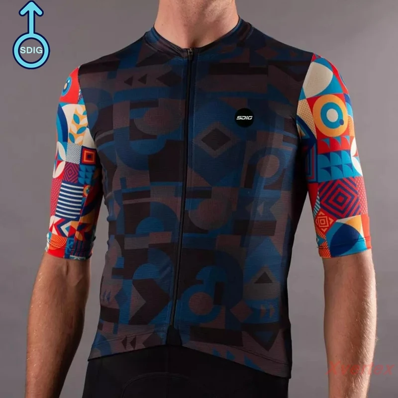 

2021 New Art Print Cycling Jersey Men Summer Short Sleeve Cycle Shirt Areo Cut Bicyle Riding Clothing Tops Team Pro Racing Wear