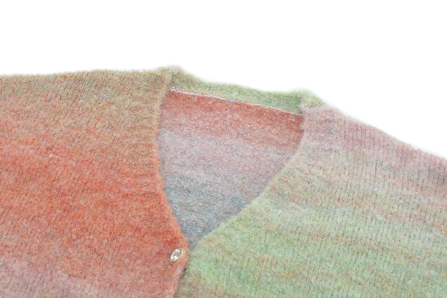 Spring Fall Gradient Mohair Cardigan Rainbow Oversized Sweater Korean Comfortable V-Neck Single Breasted Knitted Women Cardigan
Spring Fall Gradient Mohair Cardigan Rainbow Oversized Sweater Korean Comfortable V-Neck Single Breasted Knitted Women Cardigan