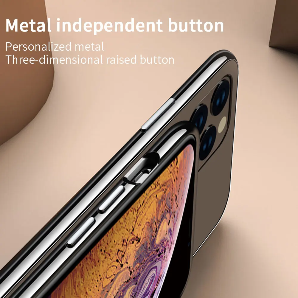 Metal Magnetic Colorful Case For iPhone X 7 8 plus 11 Pro Max XR XS MAX All inclusive HD Tempered Glass Magnet Phone