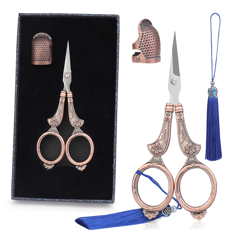 SHWAKK Embroidery Scissors Set Antique Vintage Tailor Sewing Scissors With Tassel Thimble For Women Handmade Work DIY Accessorie
SHWAKK Embroidery Scissors Set Antique Vintage Tailor Sewing Scissors With Tassel Thimble For Women Handmade Work DIY Accessorie