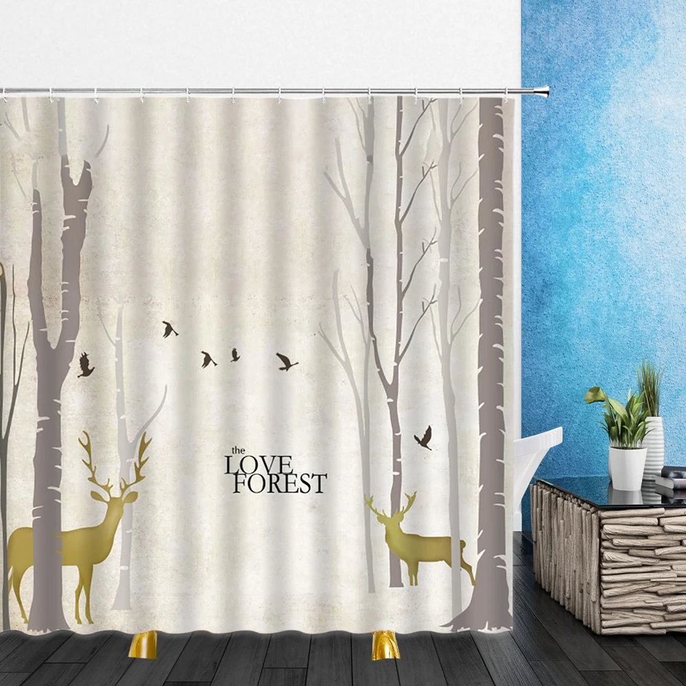 Landscape Shower Curtains Animal Deer Elk Natural Forest Tree 3D Print Bathroom Home Decor Waterproof Polyester Cloth Curtain
Landscape Shower Curtains Animal Deer Elk Natural Forest Tree 3D Print Bathroom Home Decor Waterproof Polyester Cloth Curtain