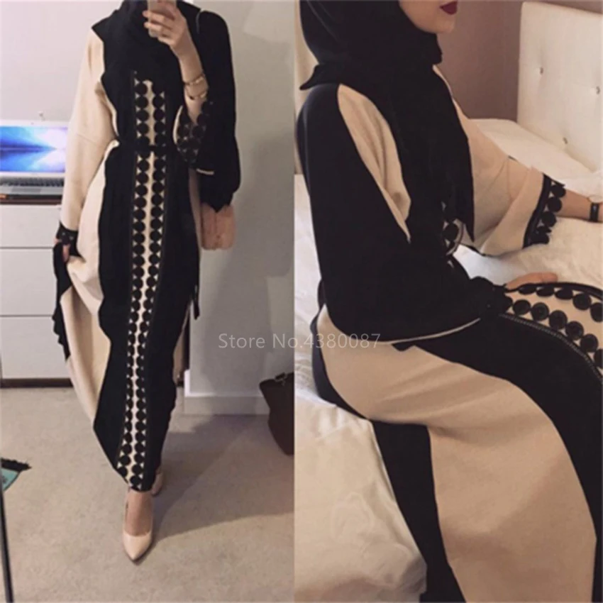New Muslim Robe Islamic Clothing for Women Middle East Duibai Arab Ramadan Prayer Lace Polka Stiching Elegant Abaya Belt Dress
New Muslim Robe Islamic Clothing for Women Middle East Duibai Arab Ramadan Prayer Lace Polka Stiching Elegant Abaya Belt Dress