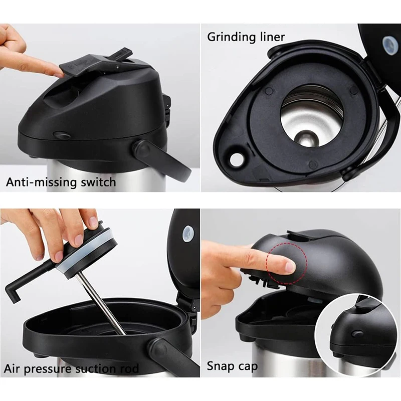 Stainless Steel Air Pressure Type Heat Preservation Pot 304 Liner Hot Water Vacuum Flask Can Keep Warm For 24 Hours
Stainless Steel Air Pressure Type Heat Preservation Pot 304 Liner Hot Water Vacuum Flask Can Keep Warm For 24 Hours