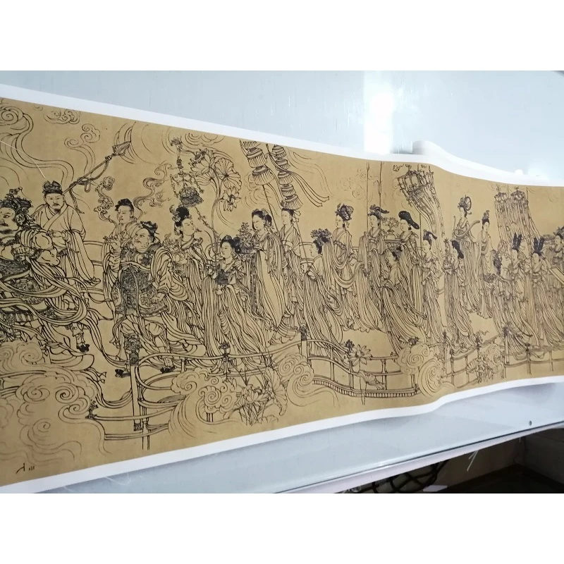 Not mounted Has been mounted China Tang dynasty Wu Daozi Eighty-seven immortals Taoism subject matter sketch figure hand scroll
Not mounted Has been mounted China Tang dynasty Wu Daozi Eighty-seven immortals Taoism subject matter sketch figure hand scroll