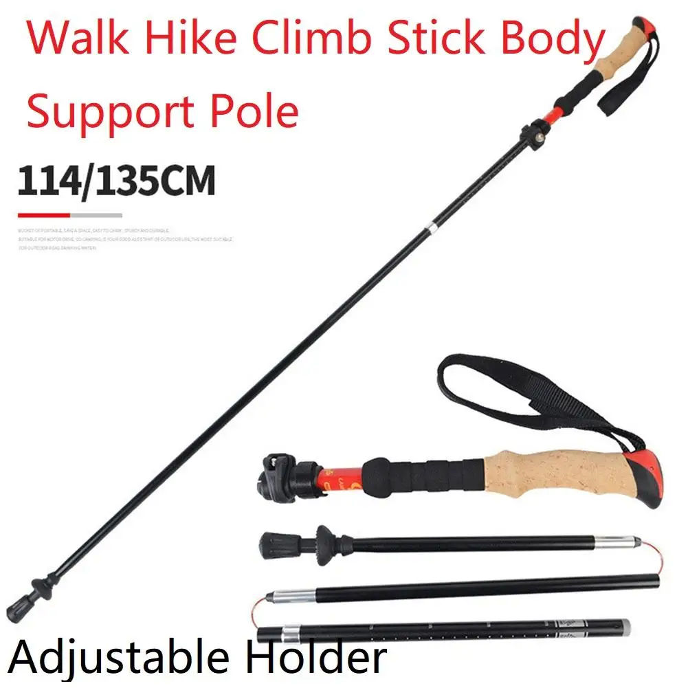 

Trekking Pole Climb Hike Handle 5-section Folding Walking Sticks Multifunctional Long Canes Poles Alpenstock Hssiking Crutches