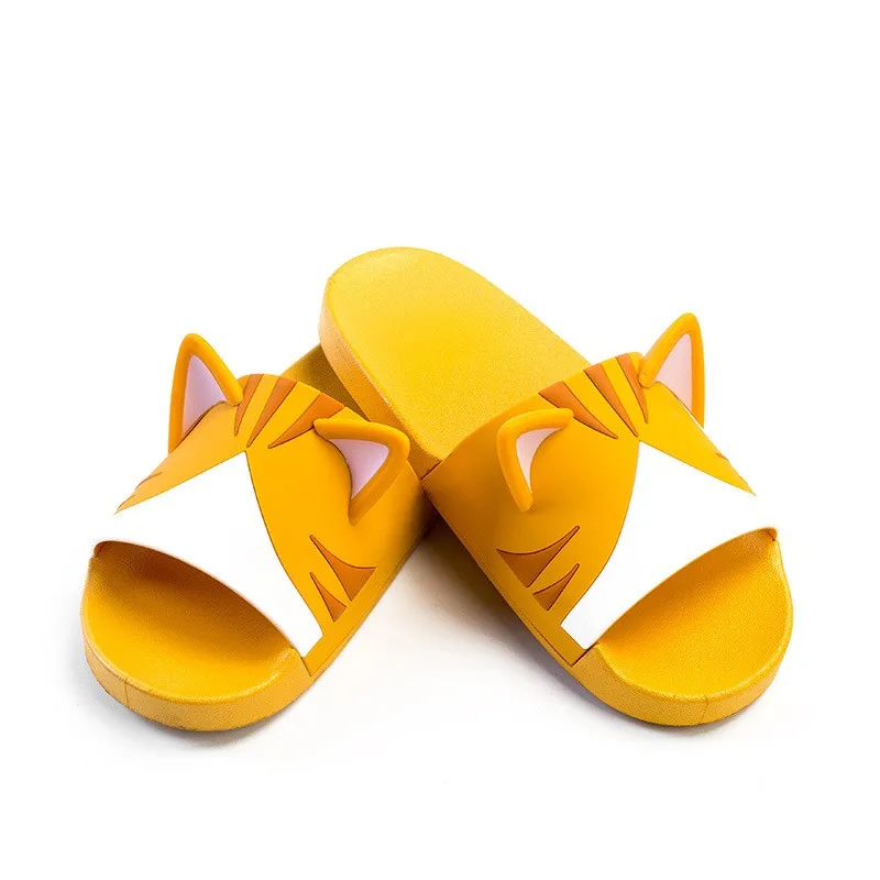 Летние корги собака кот тигр уха домашние тапочки Домашняя обувь с рисунками