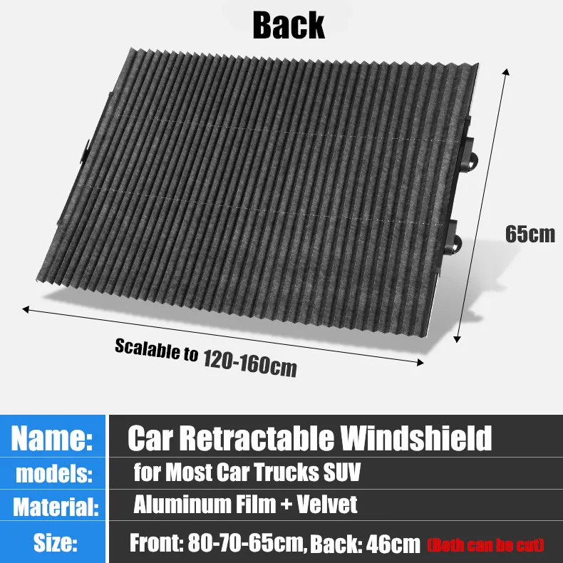 46/65/70/80cm Upgraded Double-deck Car Retractable Windshield SunShade Cover Front Rear Window Foil Curtain Trucks SUV MPV
46/65/70/80cm Upgraded Double-deck Car Retractable Windshield SunShade Cover Front Rear Window Foil Curtain Trucks SUV MPV