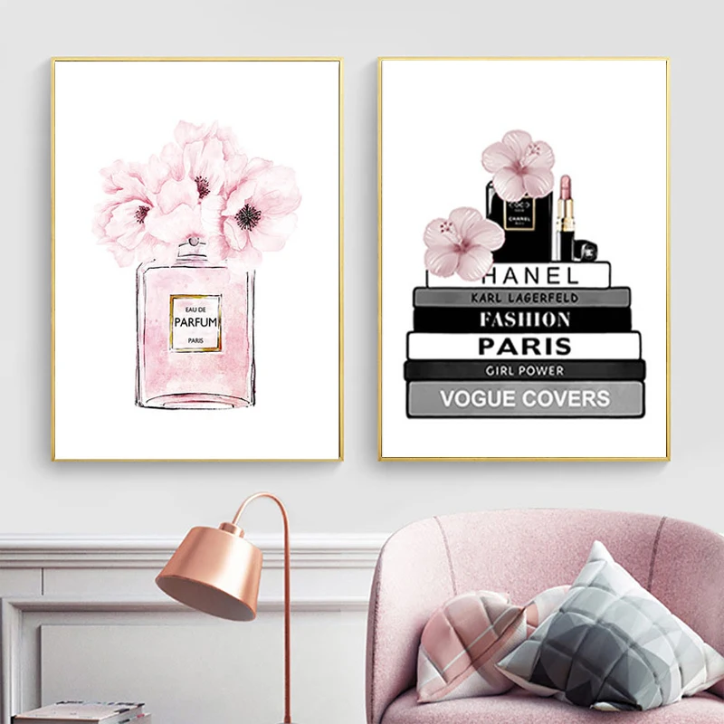 Fashion Canvas Posters Pink Floral Perfume Book Decorative Paintings Wall Art Pictures Modern INS Home Living Room Decor Photos 
Fashion Canvas Posters Pink Floral Perfume Book Decorative Paintings Wall Art Pictures Modern INS Home Living Room Decor Photos
