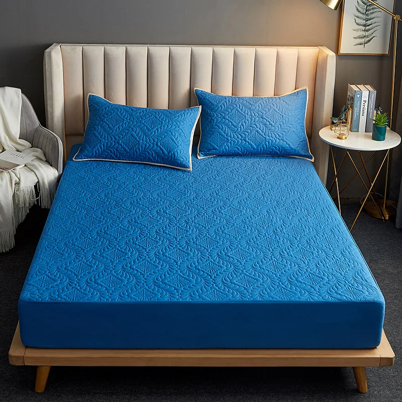 Solid color Simple waterproof Bed Sheet 2 Places Mattress Pad Fine Quilting Pattern Bed Cover Washable Fitted Sheet Bedspread
Solid color Simple waterproof Bed Sheet 2 Places Mattress Pad Fine Quilting Pattern Bed Cover Washable Fitted Sheet Bedspread