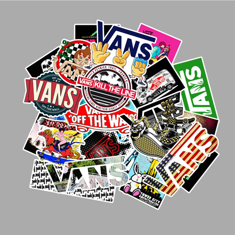 100 шт./лот модные наклейки из ПВХ с логотипом Vans от стены детские игрушки декор для