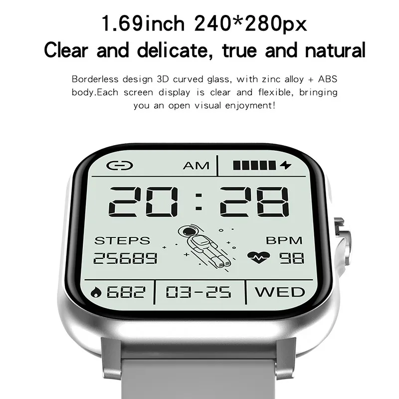 1.69 Inch Big Screen Smart Watch Men Women Bluetooth Call Sport Heart Rate Monitor Smartwatch Full Touch Smart Watches
1.69 Inch Big Screen Smart Watch Men Women Bluetooth Call Sport Heart Rate Monitor Smartwatch Full Touch Smart Watches